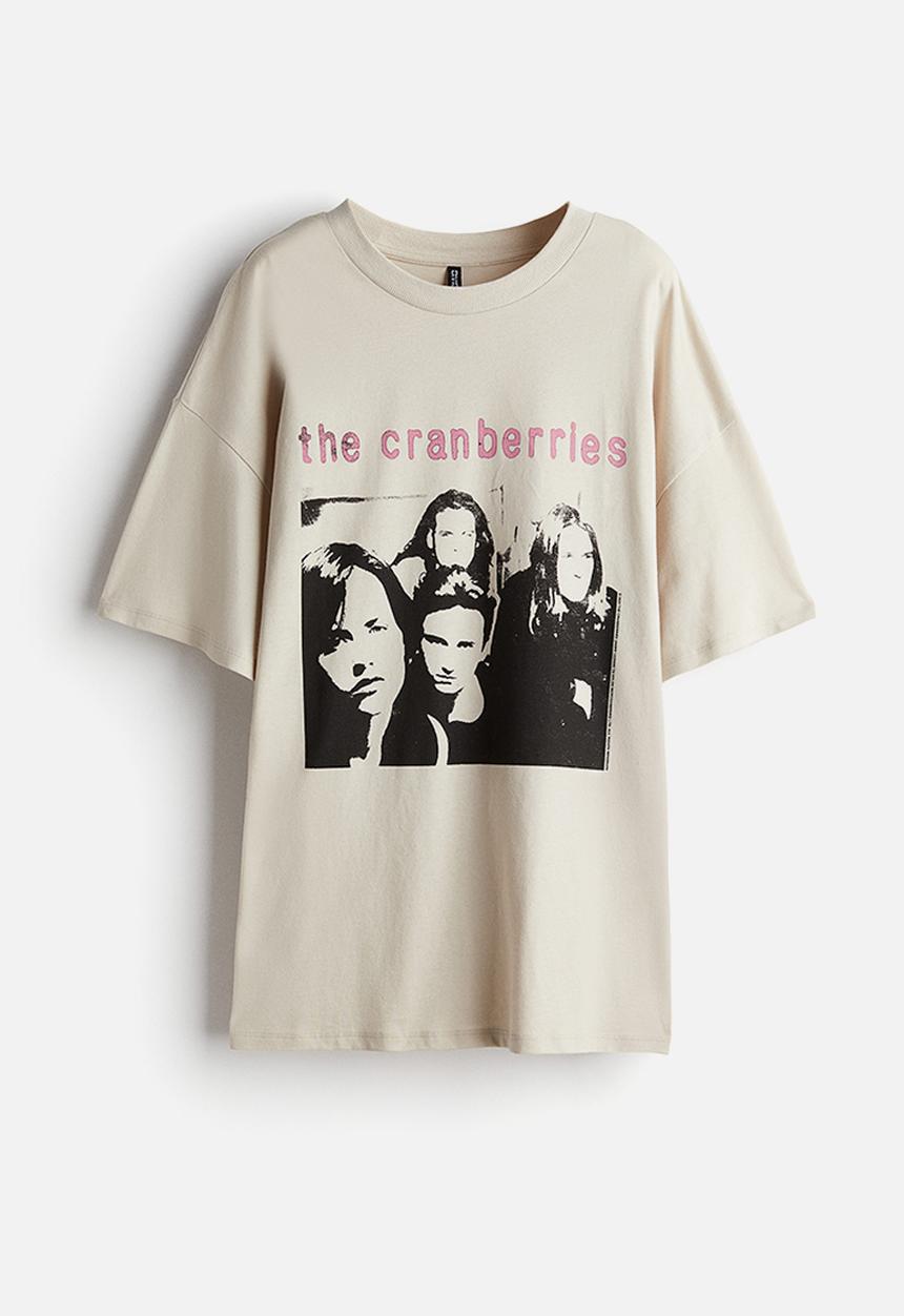 H&M - Oversized printed T-shirt - light beige the cranberries