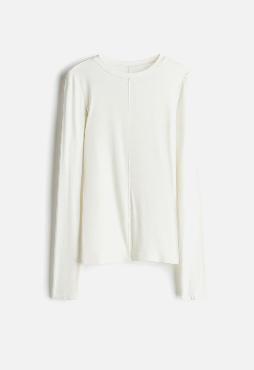 H&M - Long-sleeved jersey top - cream