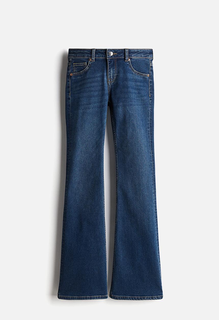Flared low jeans - dark denim blue - 1239854002