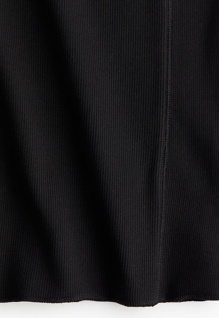 H&M - Ribbed turtleneck top - black