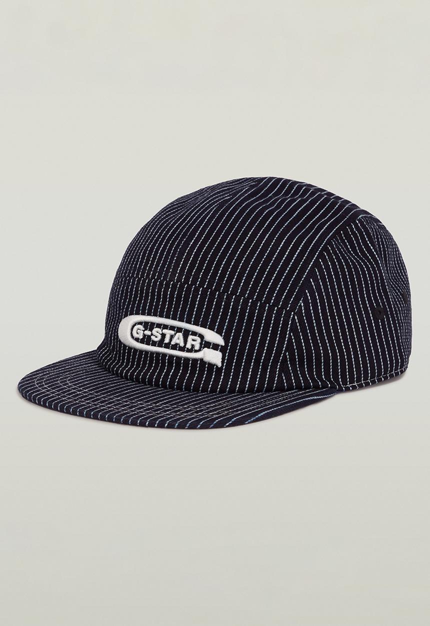 G-STAR - Flat Brim 5 Panel Cap - Rinsed Pinstripe
