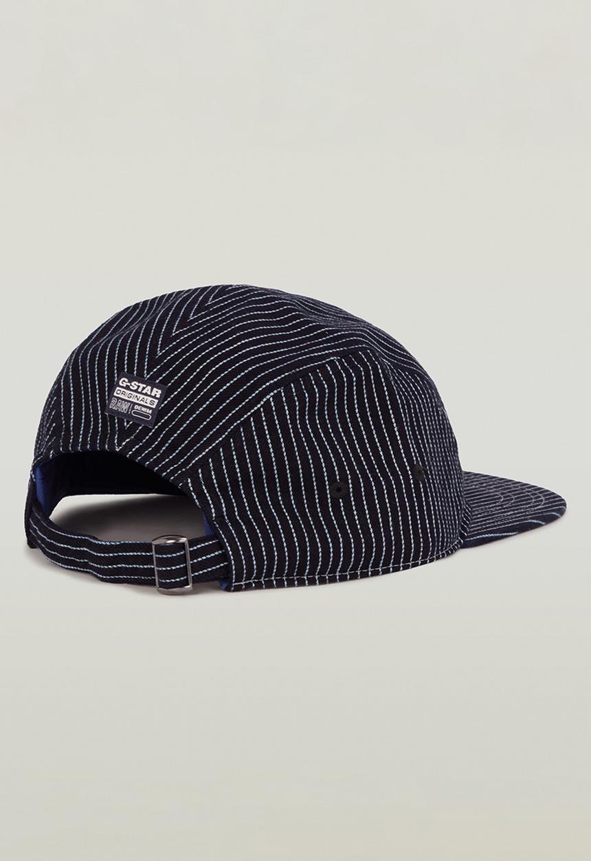 G-STAR - Flat Brim 5 Panel Cap - Rinsed Pinstripe