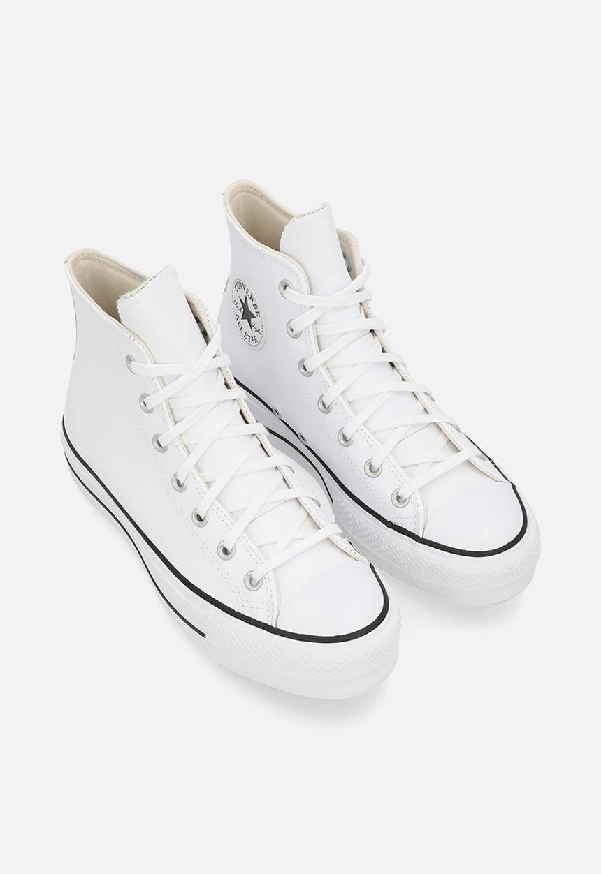 Converse - Hi Chuck Taylor All Star Leather Platform - White/Black/White