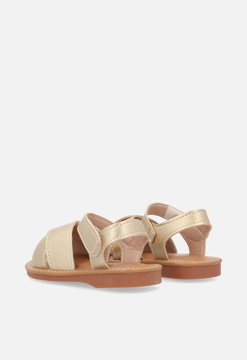 Pop Candy - Wide criss-cross detailed sandals - gold