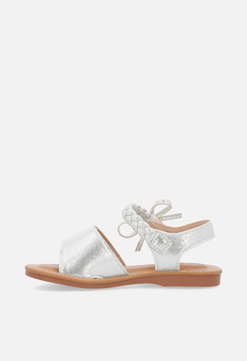 Pop Candy - Sandals with braided keeper strap - silver