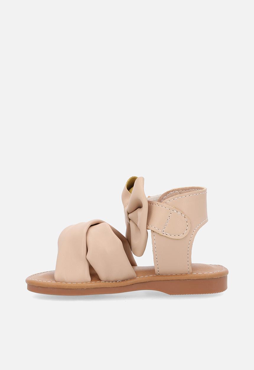 Pop Candy - Bow decor criss cross sandals - beige