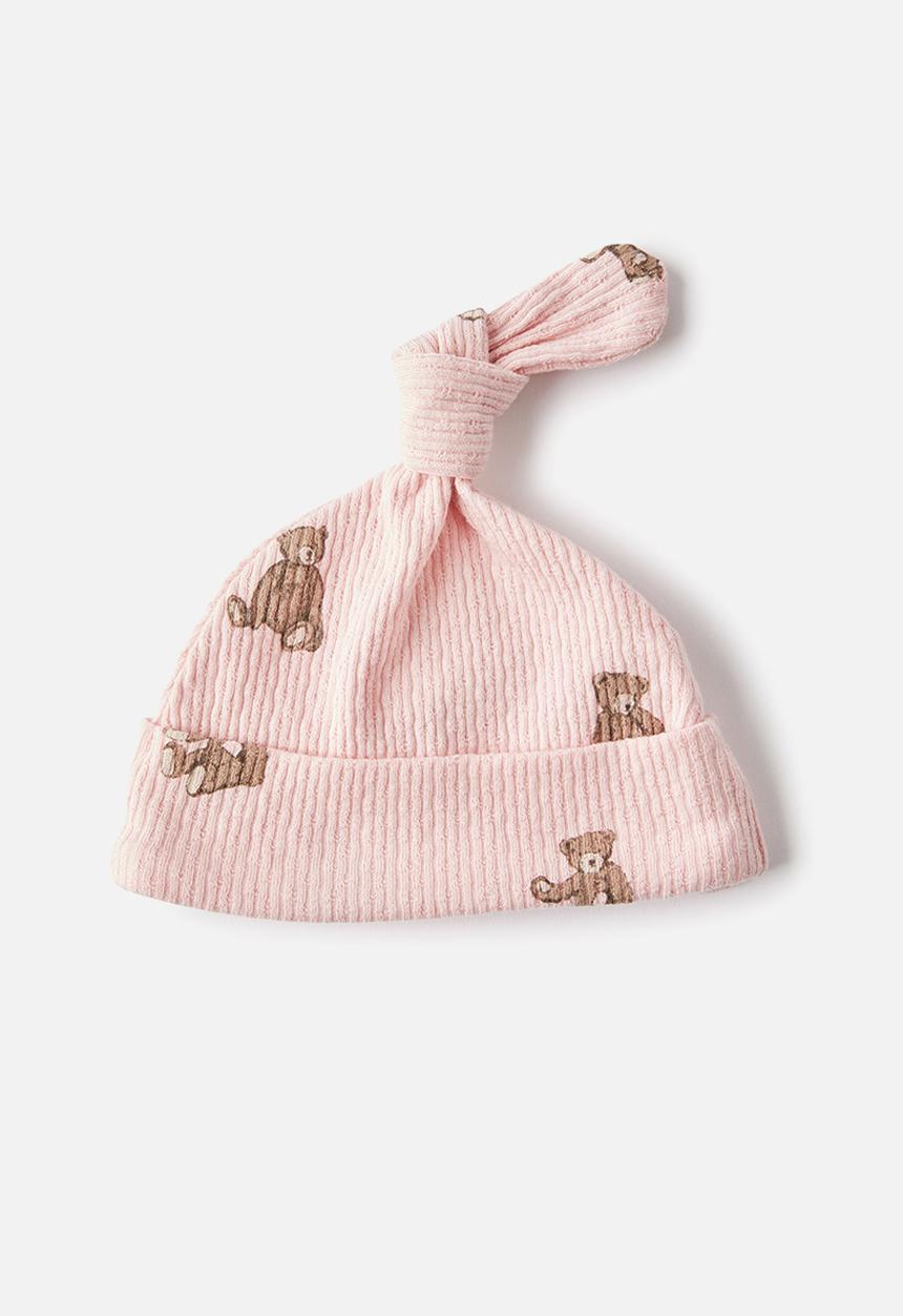 Cotton On - Organic pointelle beanie - zephyr/vintage teddy bear