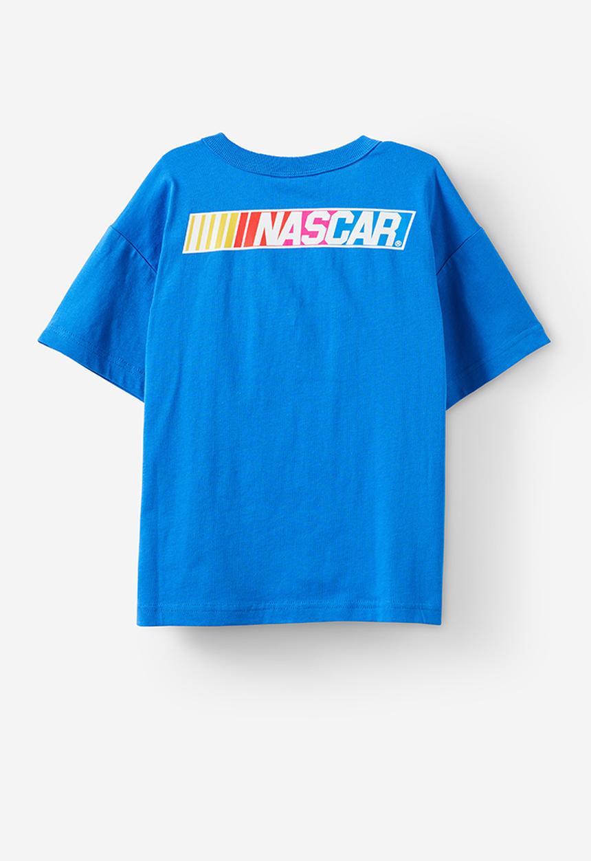 Cotton On - Nascar drop shoulder short sleeve tee - harbour blue
