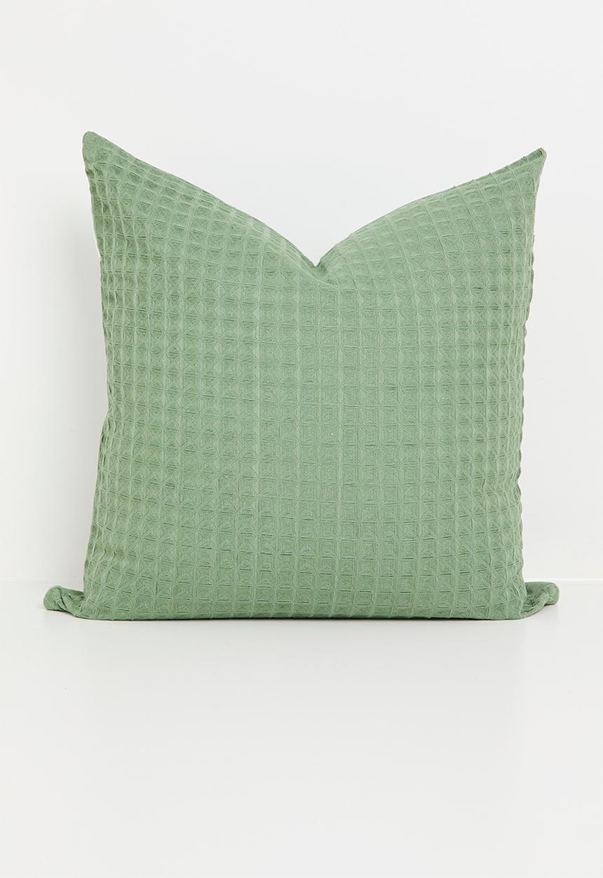 Sixth Floor - Waffle woven cushion cover - Fatigue