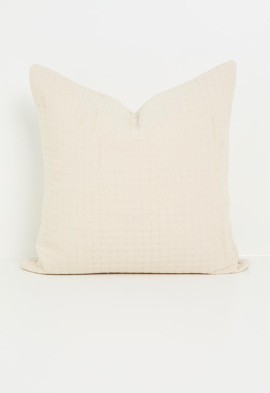 Sixth Floor - Dito stitched woven cushion cover - Milk