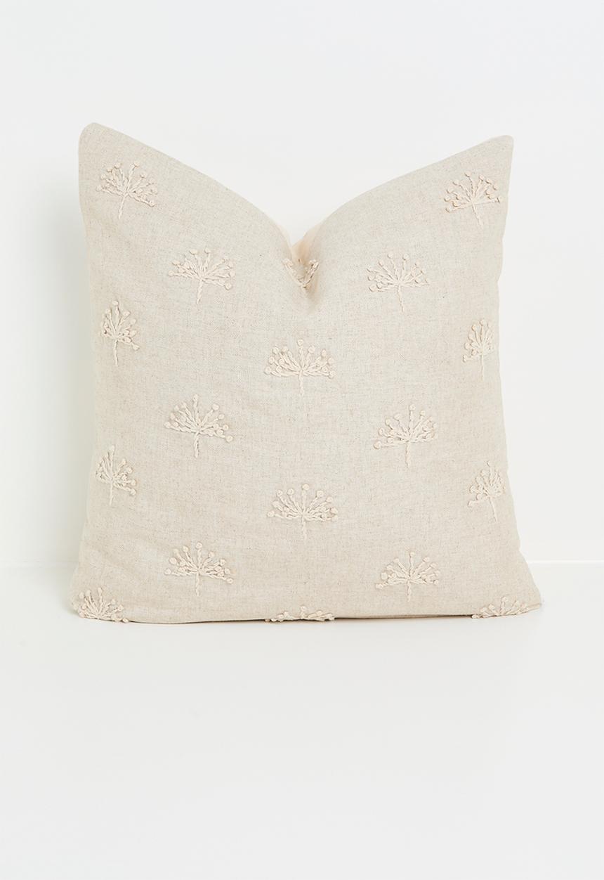 Sixth Floor - Pluto embroidered cushion cover - Natural
