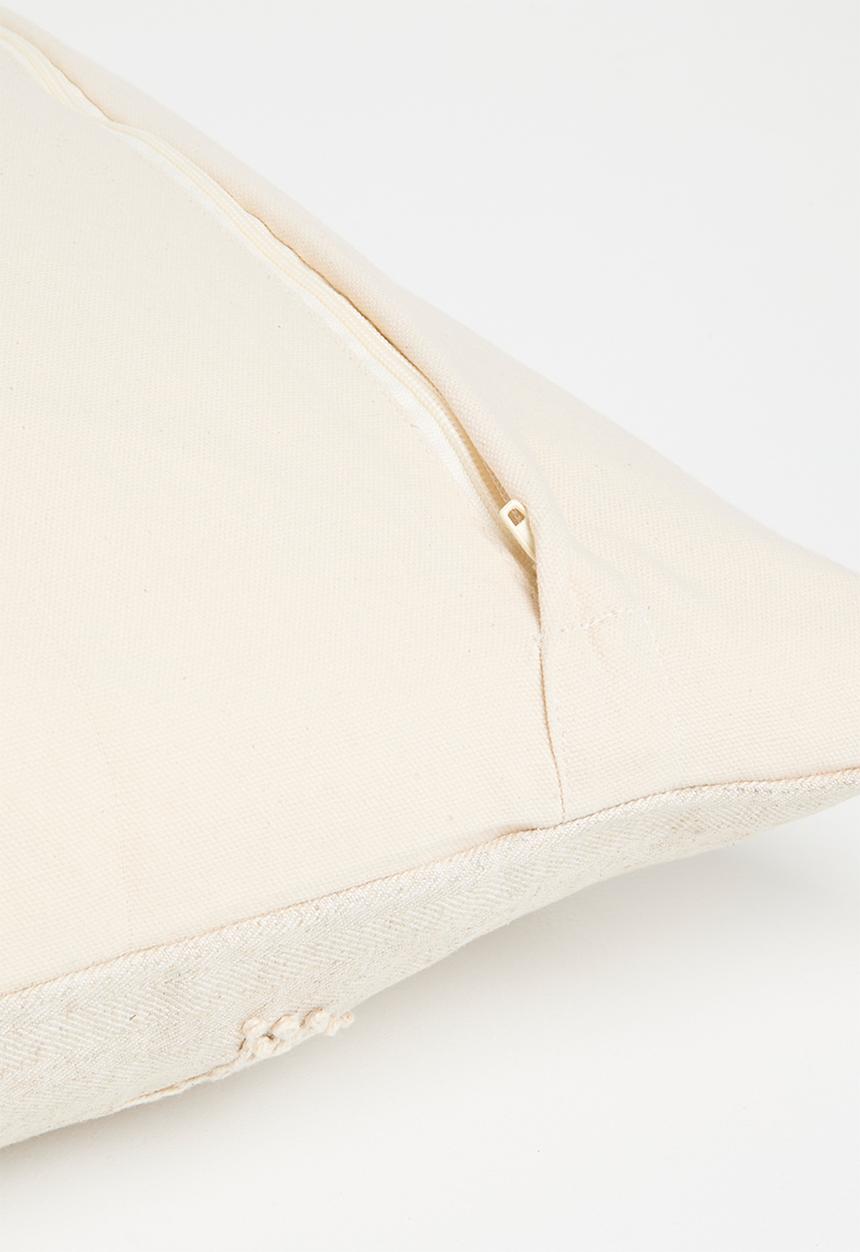Sixth Floor - Pluto embroidered cushion cover - Natural