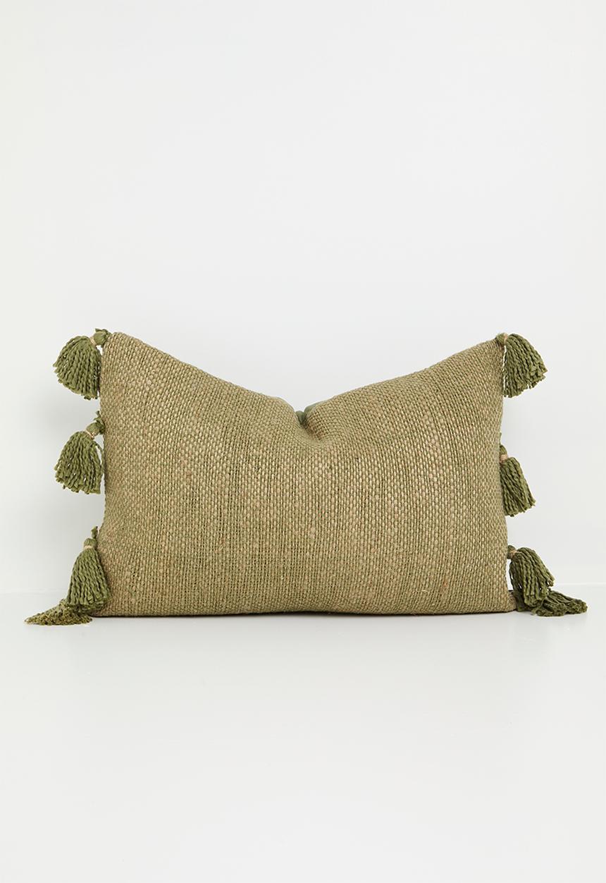 Sixth Floor - Lia woven cushion cover - Olive