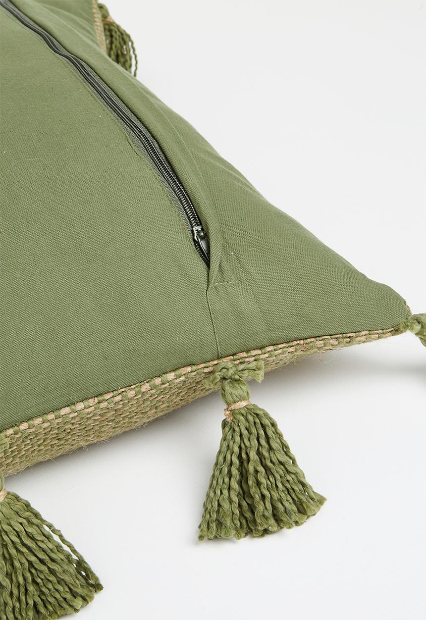 Sixth Floor - Lia woven cushion cover - Olive