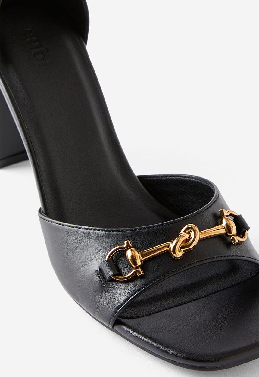 Cotton On - Sabrina Block Heel - Black/Gold Smooth