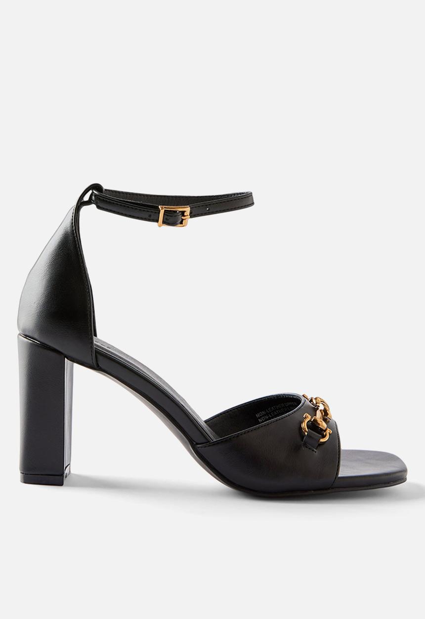 Cotton On - Sabrina Block Heel - Black/Gold Smooth