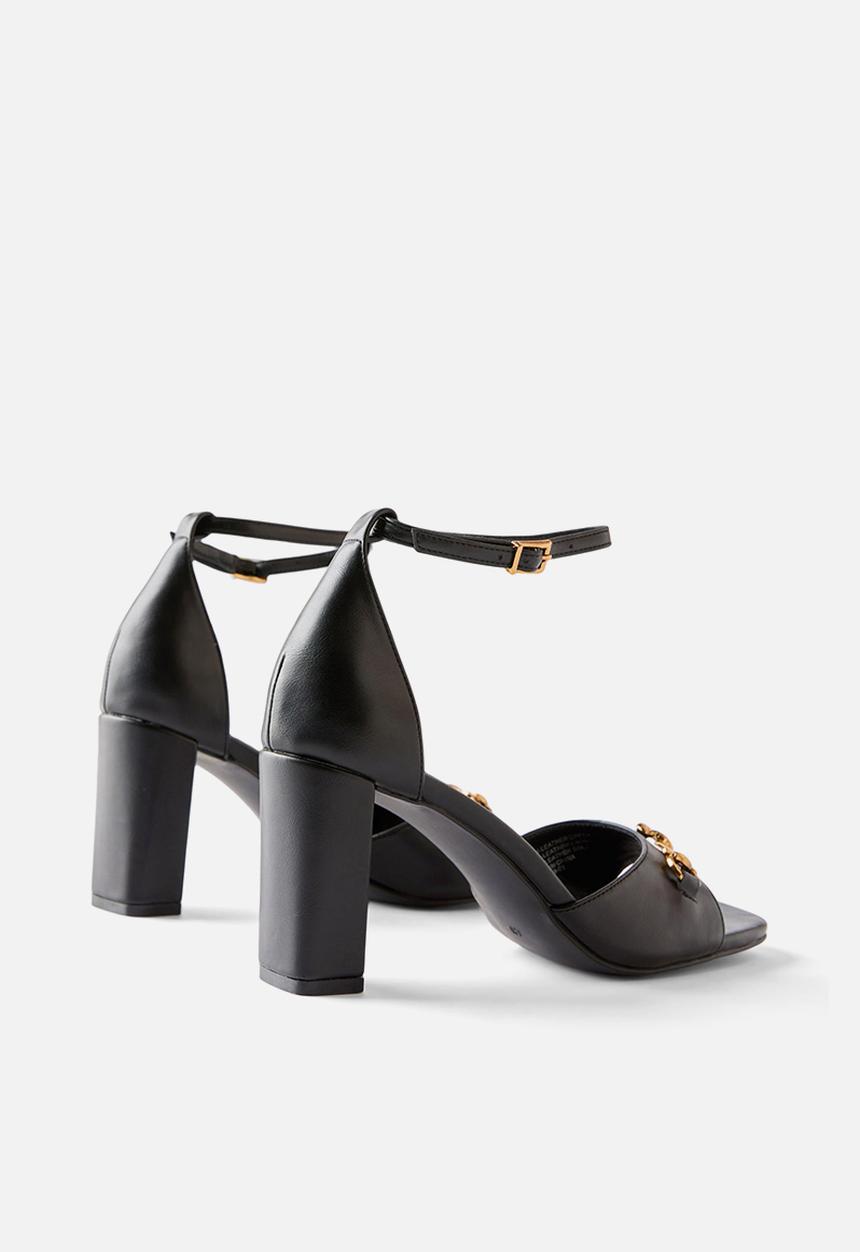Cotton On - Sabrina Block Heel - Black/Gold Smooth