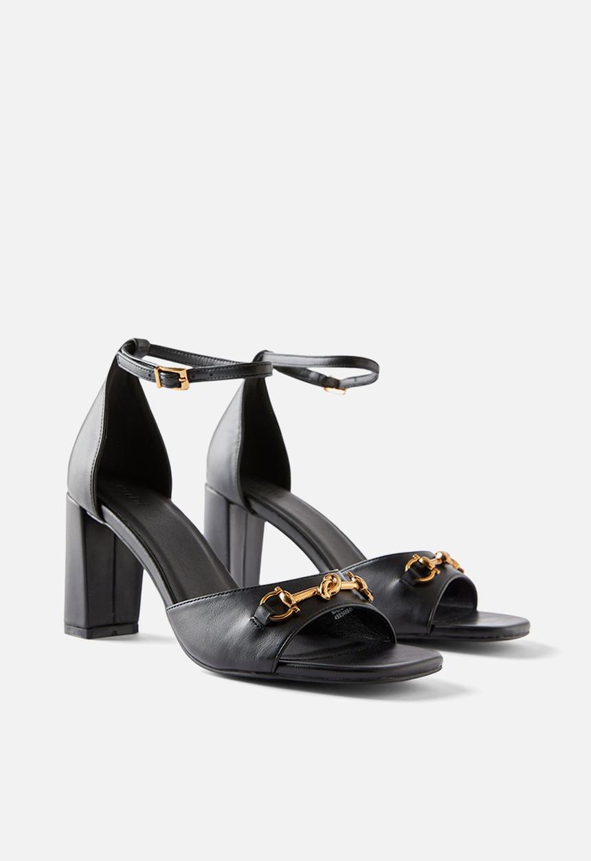 Cotton On - Sabrina Block Heel - Black/Gold Smooth