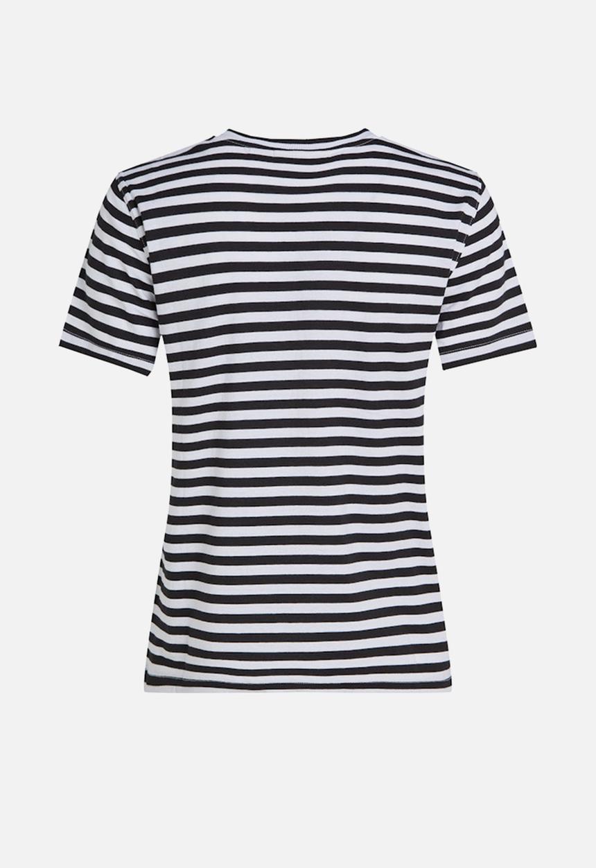 Calvin Klein - Ck Embro Badge Regular Tee - Ck Black / Bright White Stripe