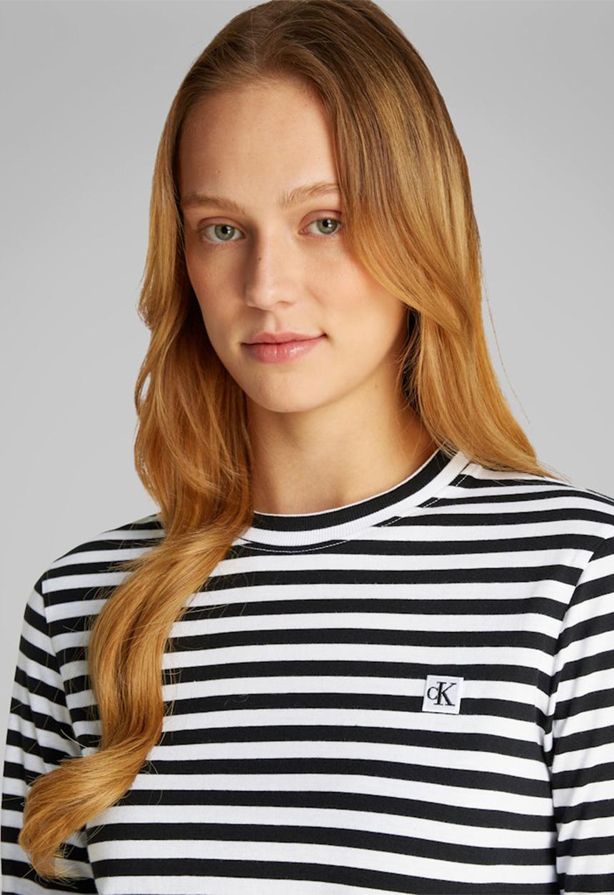 Calvin Klein - Ck Embro Regular Longsleeve - Ck Black / Bright White Stripe