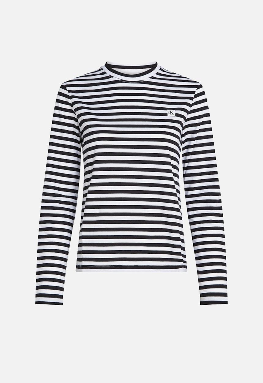 Calvin Klein - Ck Embro Regular Longsleeve - Ck Black / Bright White Stripe