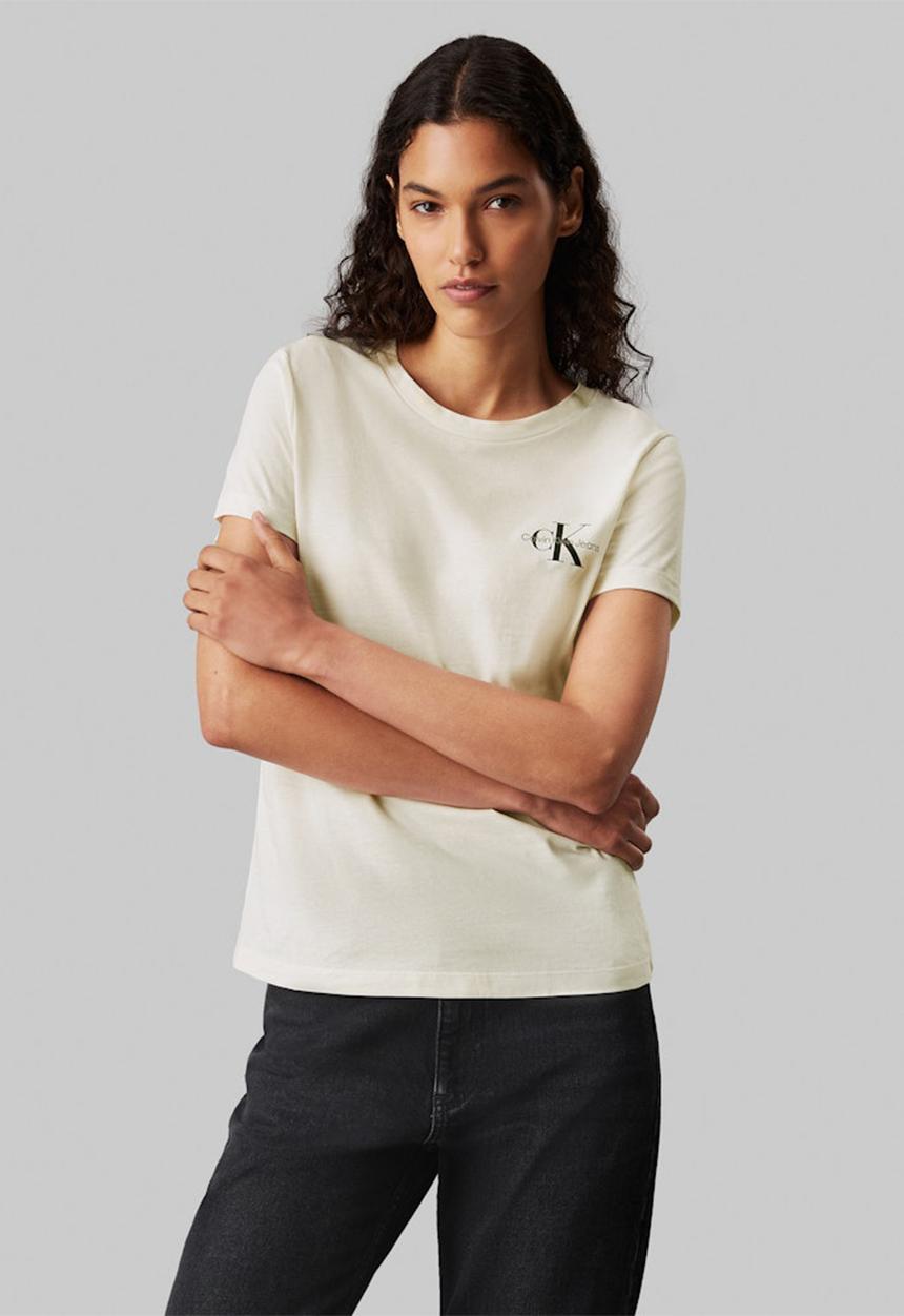 Calvin Klein - 2-Pack Monologo Slim Tee - Ck Black / Ivory