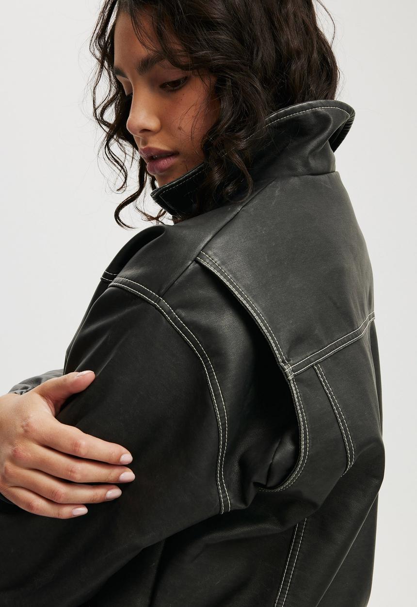 Cotton On - Kai Bomber Jacket - Washed Black