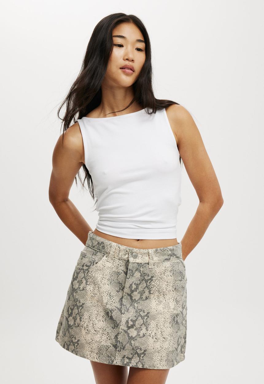 Cotton On - Original Denim Mini Skirt - Snake