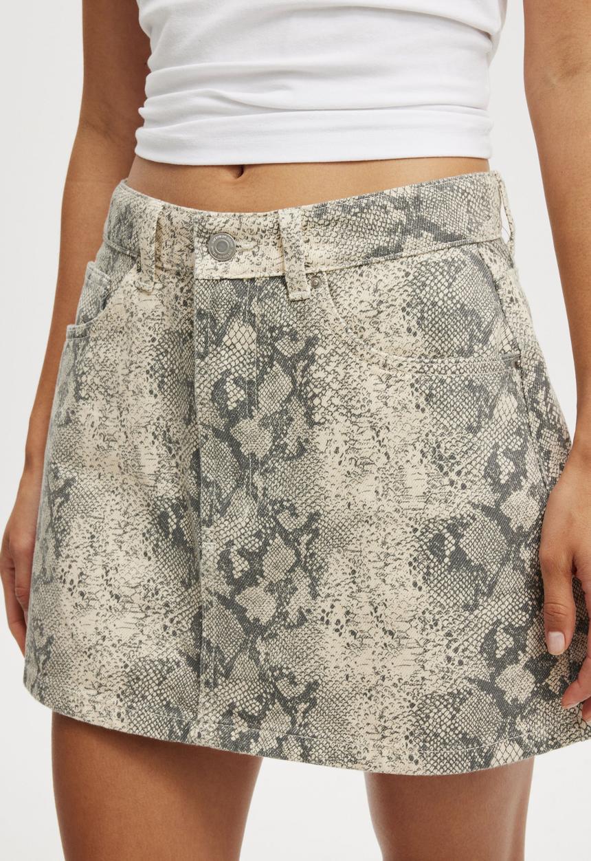 Cotton On - Original Denim Mini Skirt - Snake