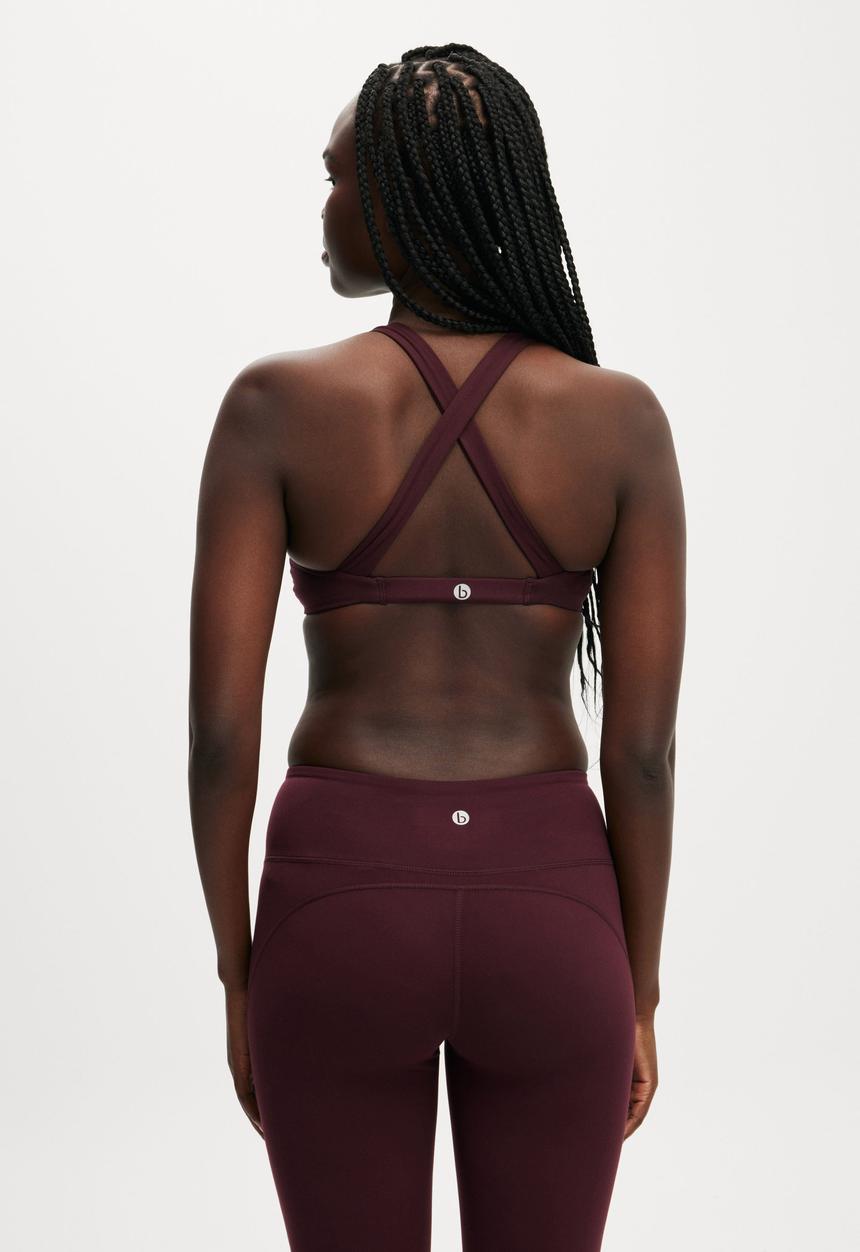 Cotton On - Ultra Soft Curved Hem Crop - Deep Red