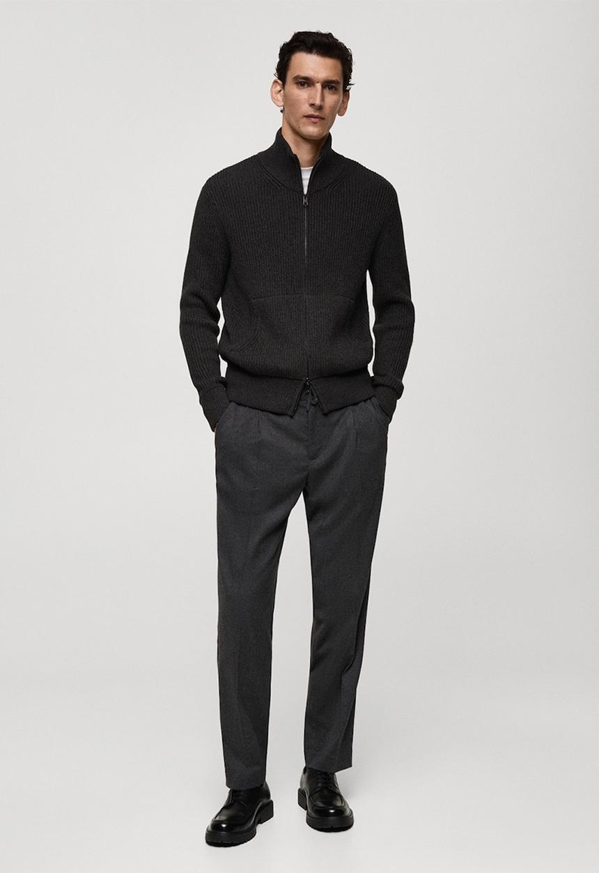 MANGO - Trousers stone - gray