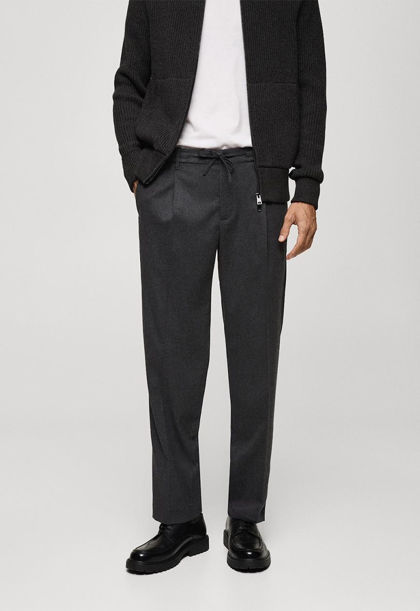 MANGO - Trousers stone - gray