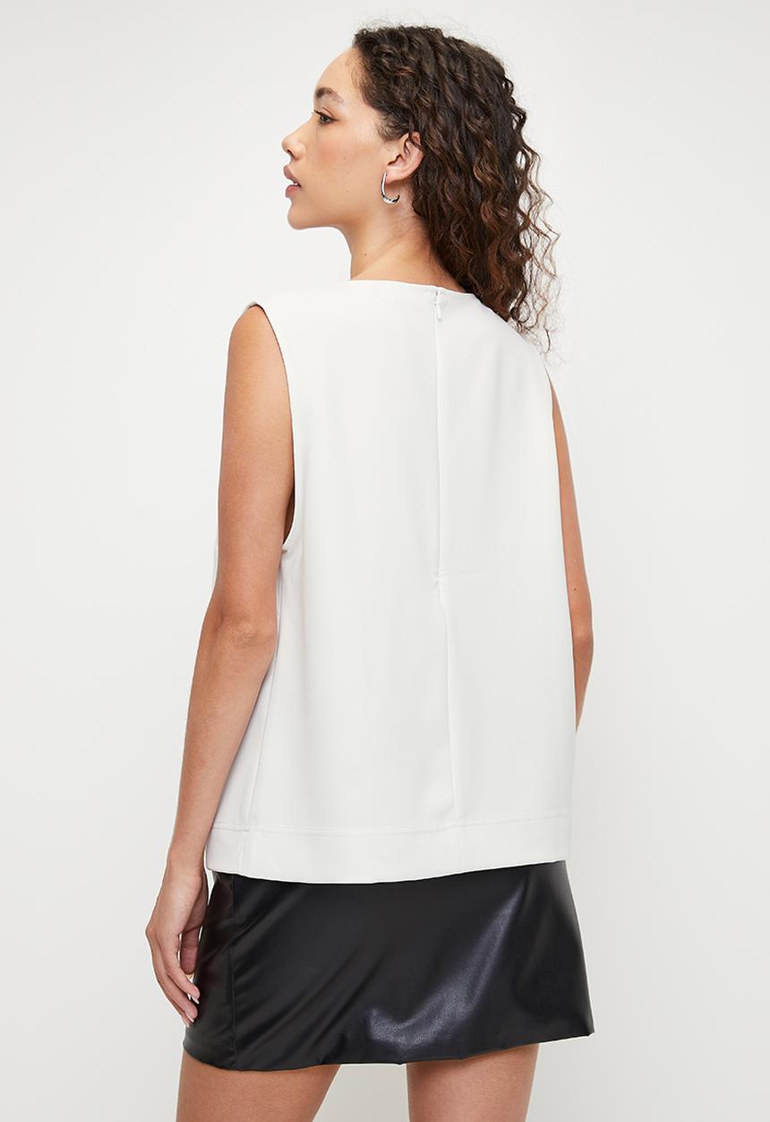 H&M - Bow-detail top - white
