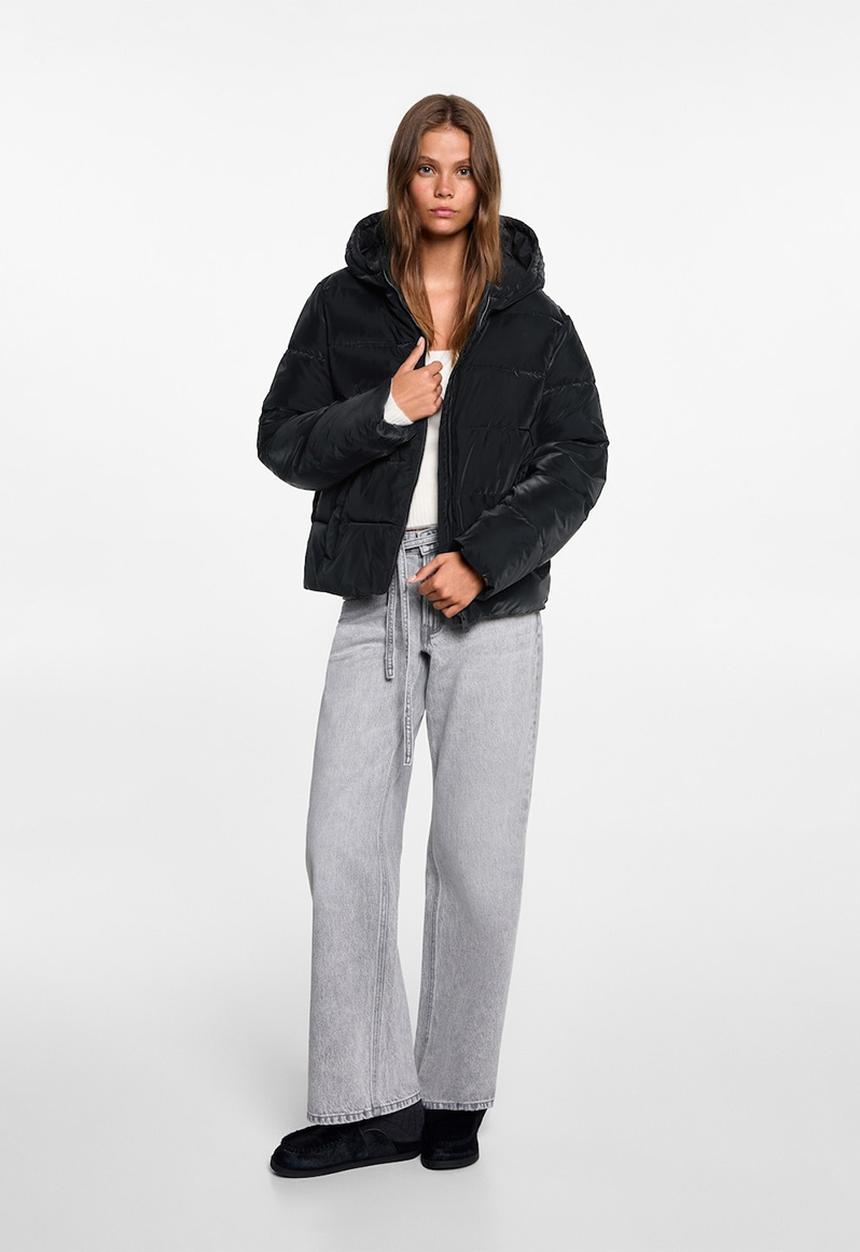 MANGO - Anorak velvet - black