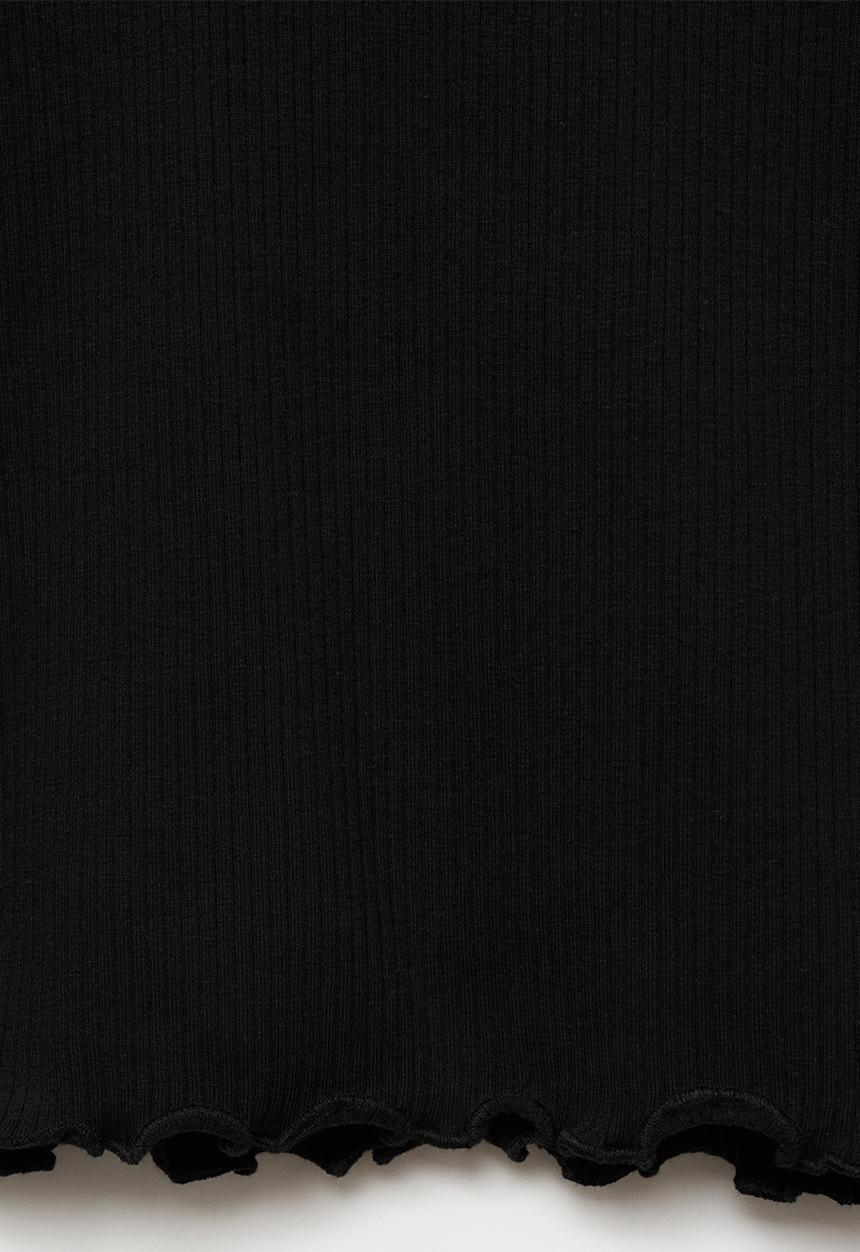 MANGO - T-shirt turborib - black