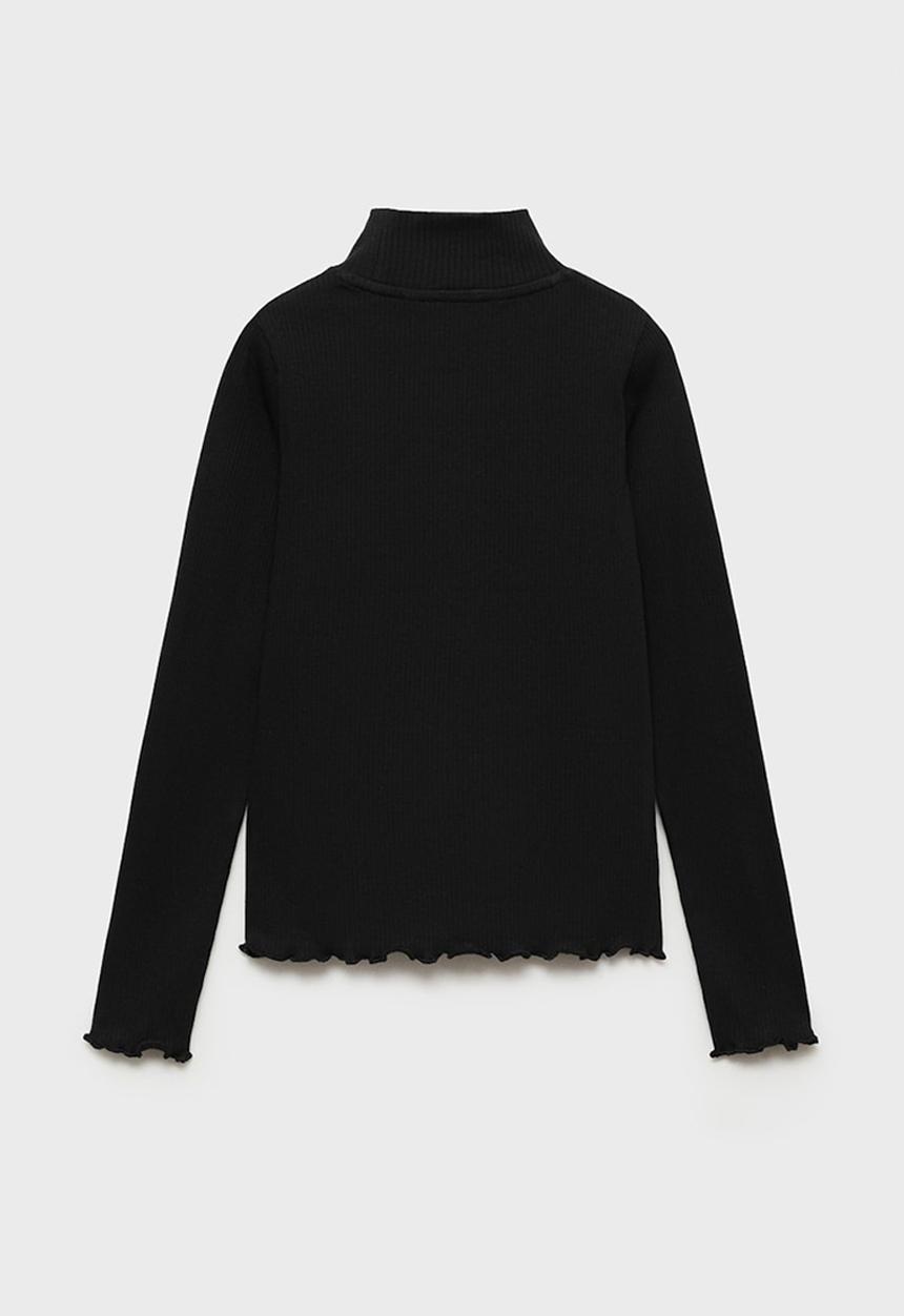 MANGO - T-shirt turborib - black