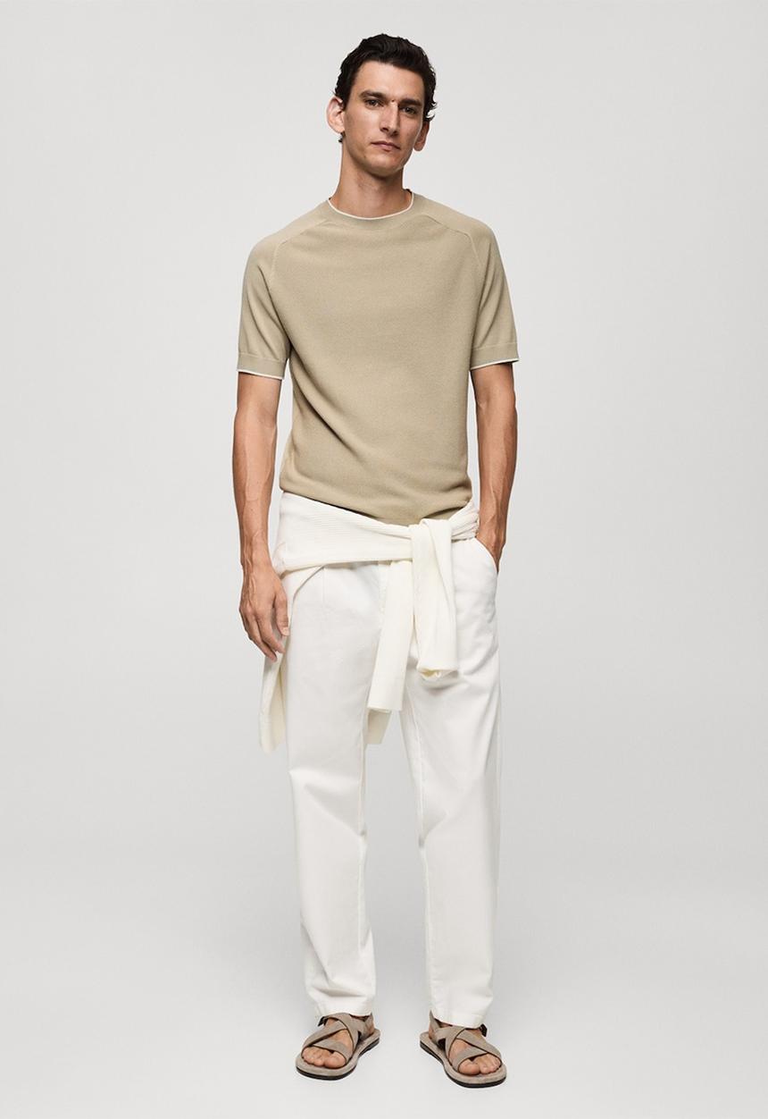 MANGO - T-shirt puroh - light beige