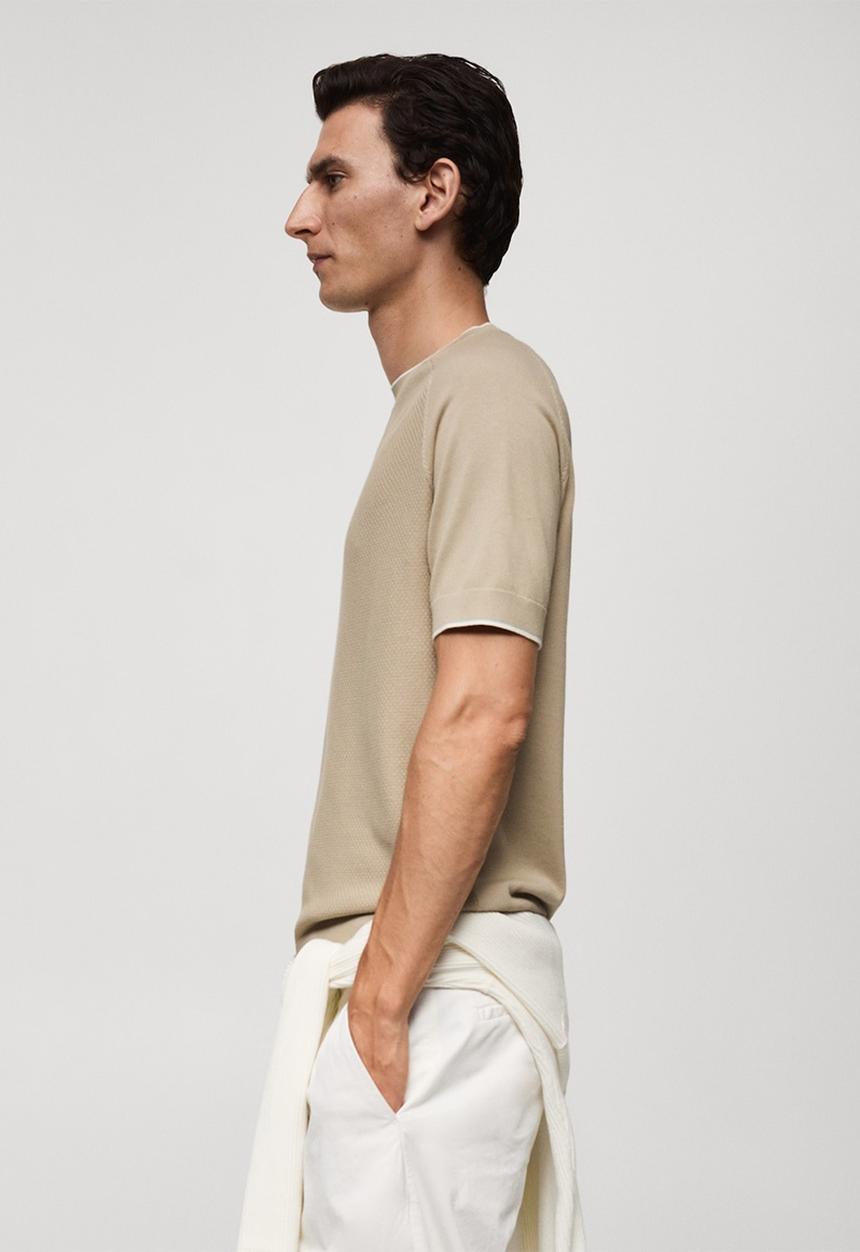 MANGO - T-shirt puroh - light beige