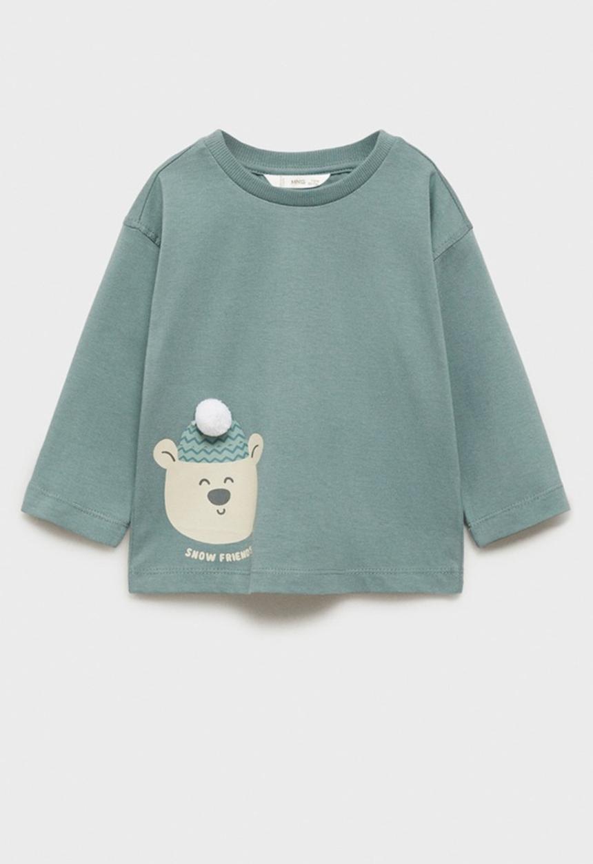 MANGO - T-shirt pompon - light/pastel green