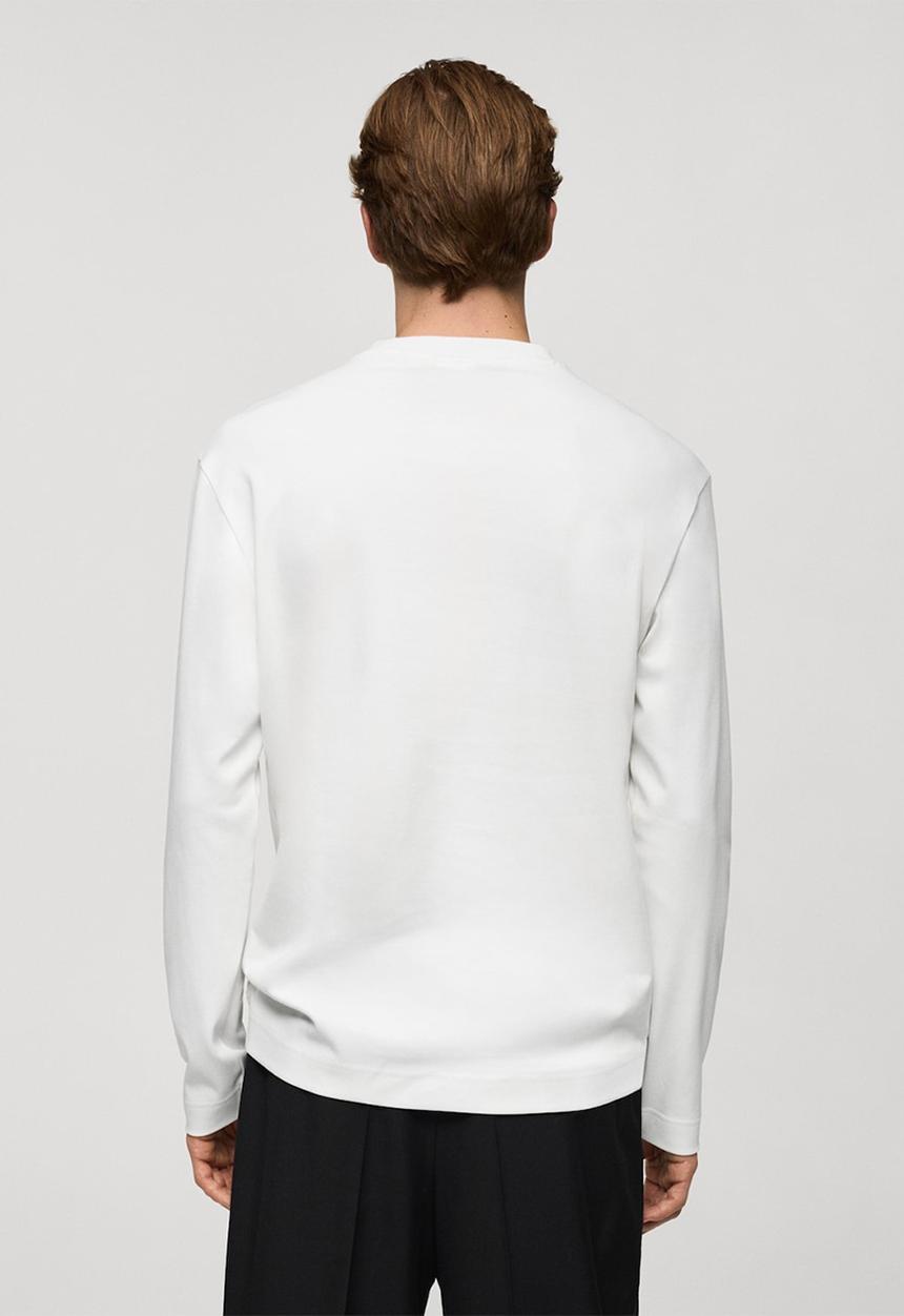 MANGO - T-shirt LS  gareth - white
