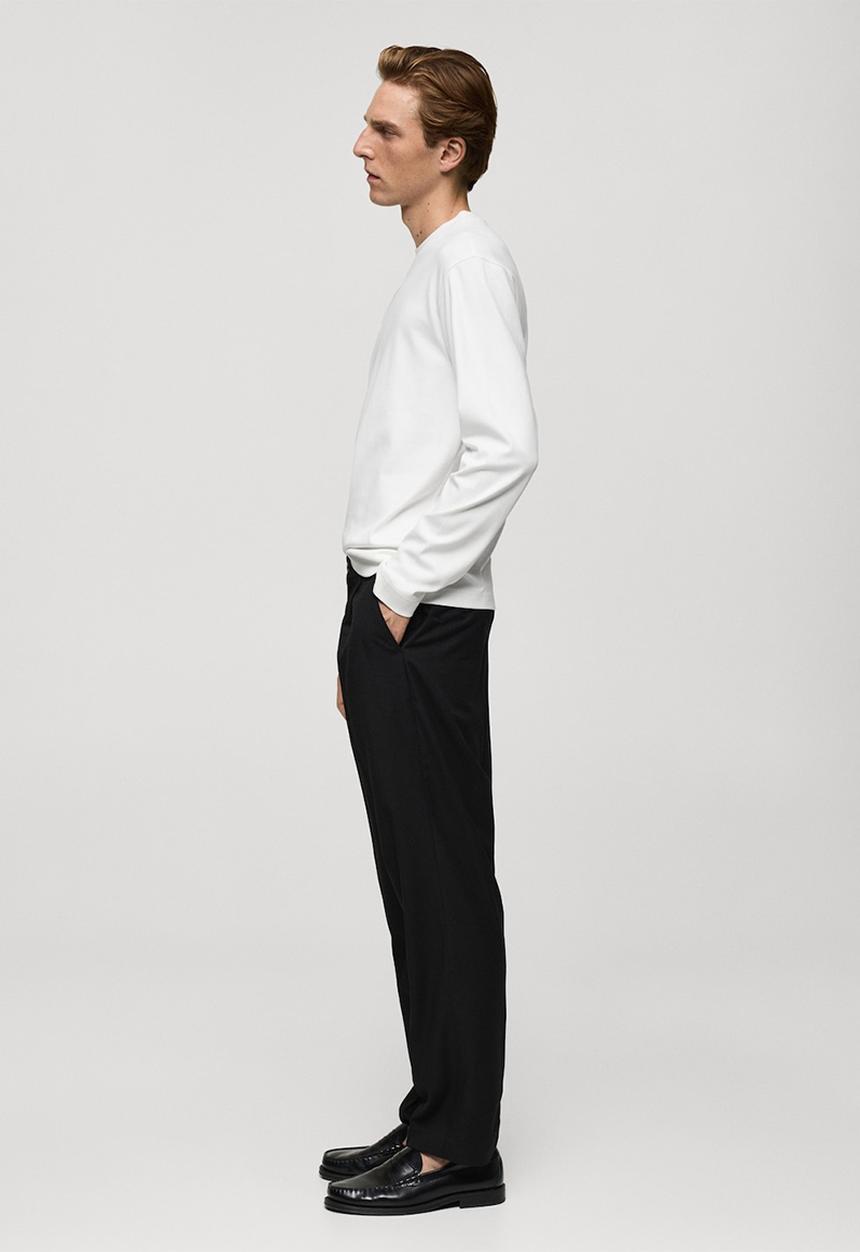 MANGO - T-shirt LS  gareth - white