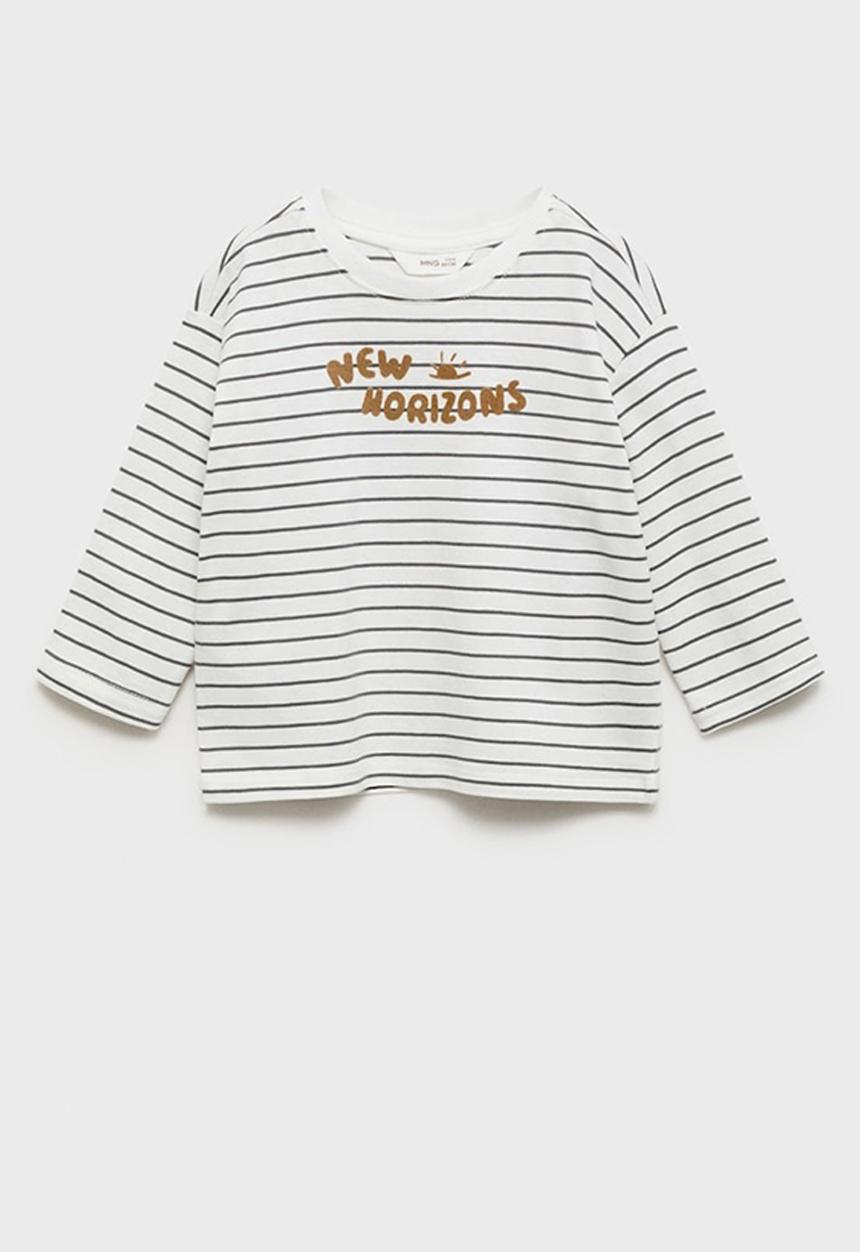 MANGO - T-shirt horizon - gray
