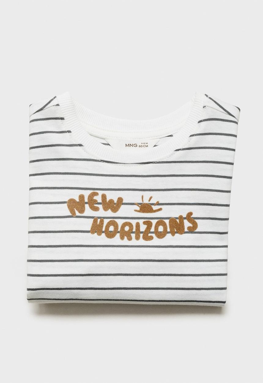 MANGO - T-shirt horizon - gray