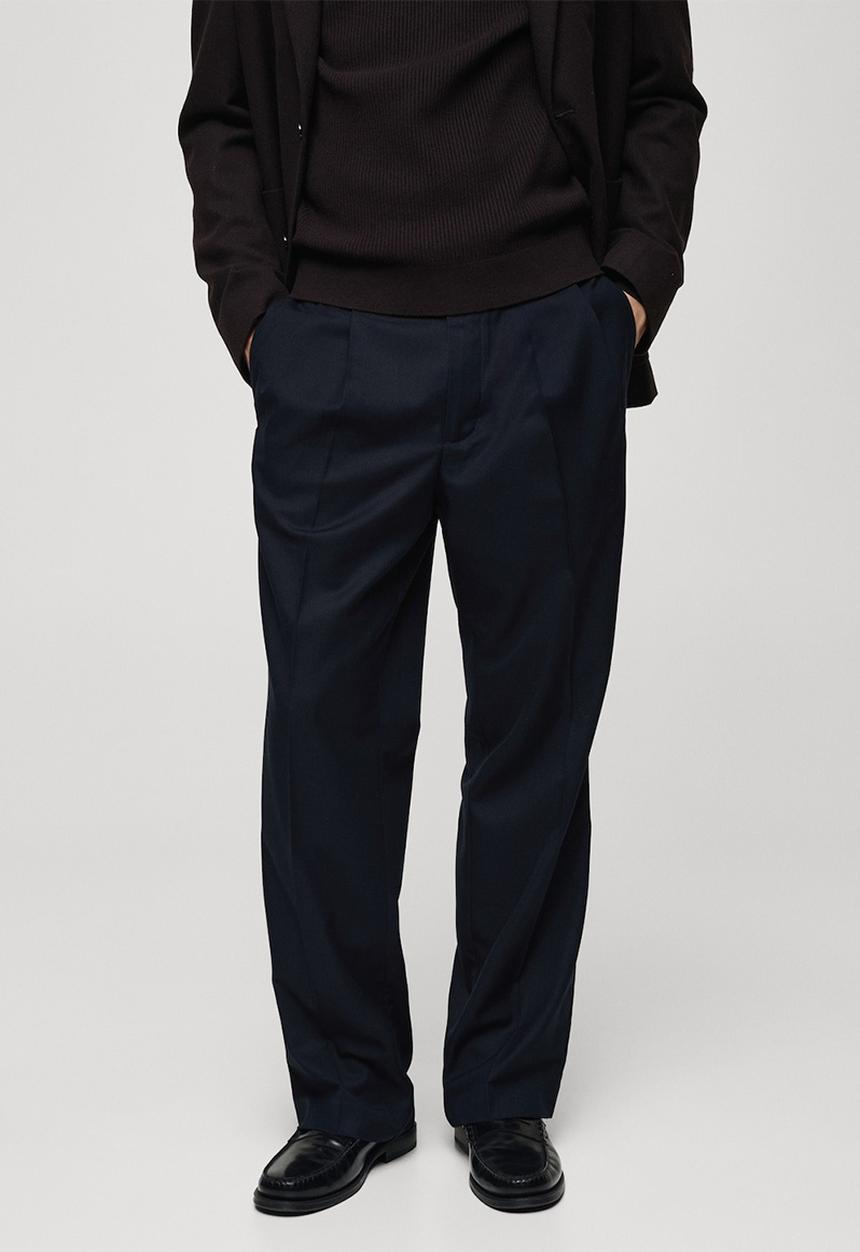 MANGO - Trousers sergi - navy