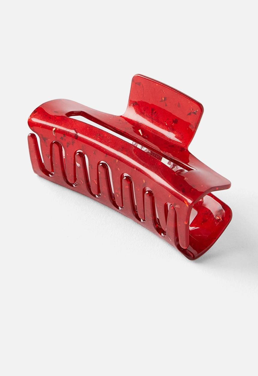 Rubi - Amber hair claw - red