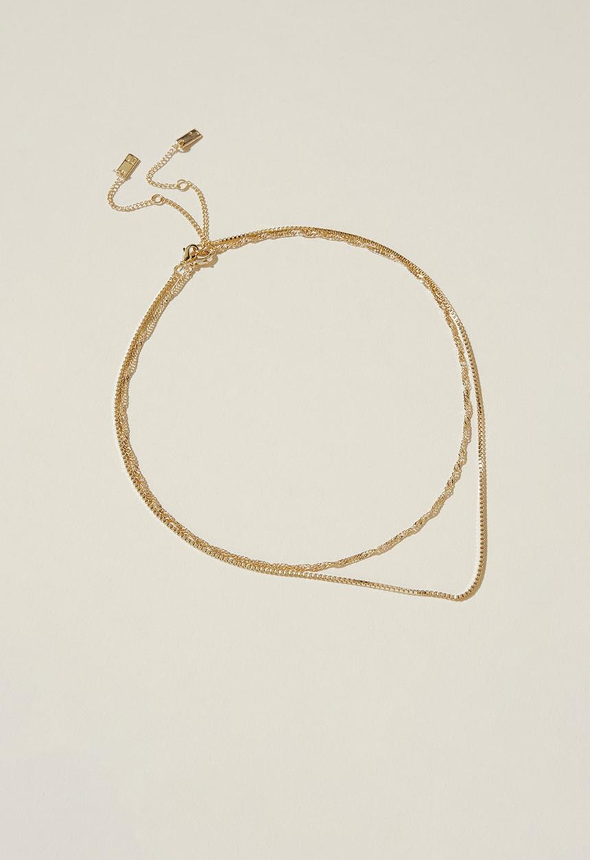 Rubi - 2 Pack fine chain necklace - gold