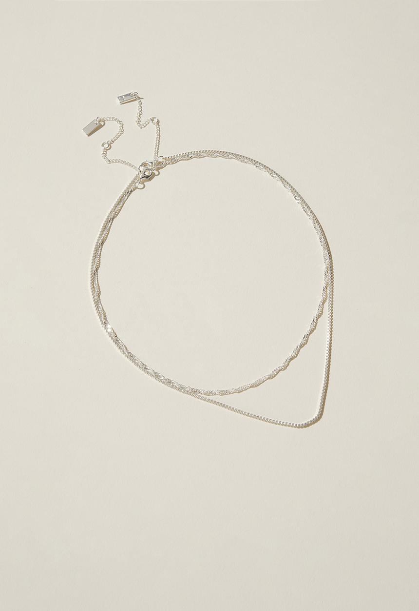 Rubi - 2 Pack fine chain necklace - silver