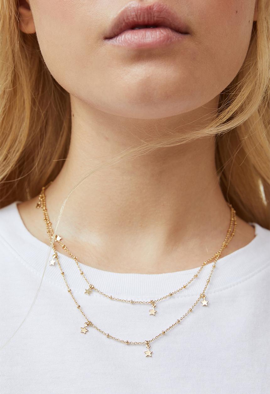 Rubi - 2 Pack fine chain necklace - gold
