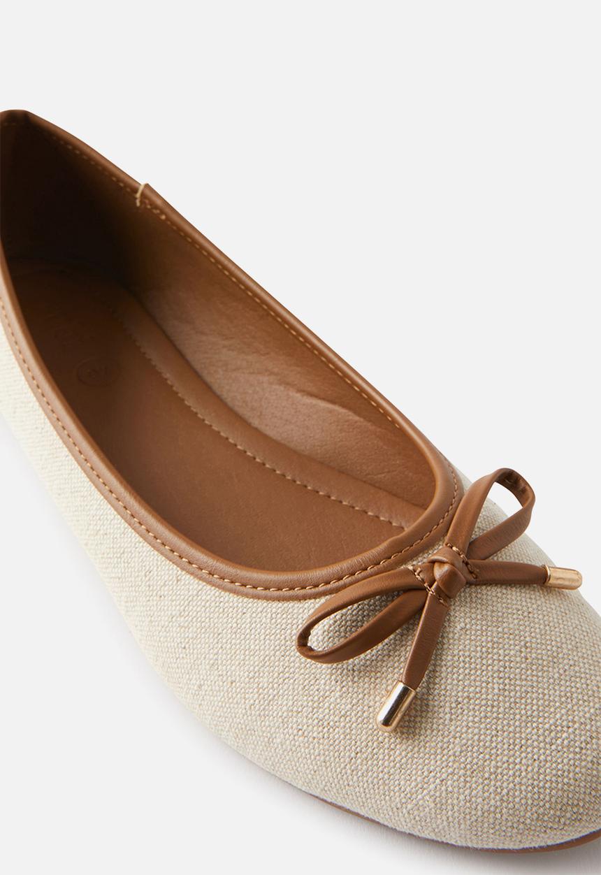 Cotton On - Emma bow ballerina - canvas/tan