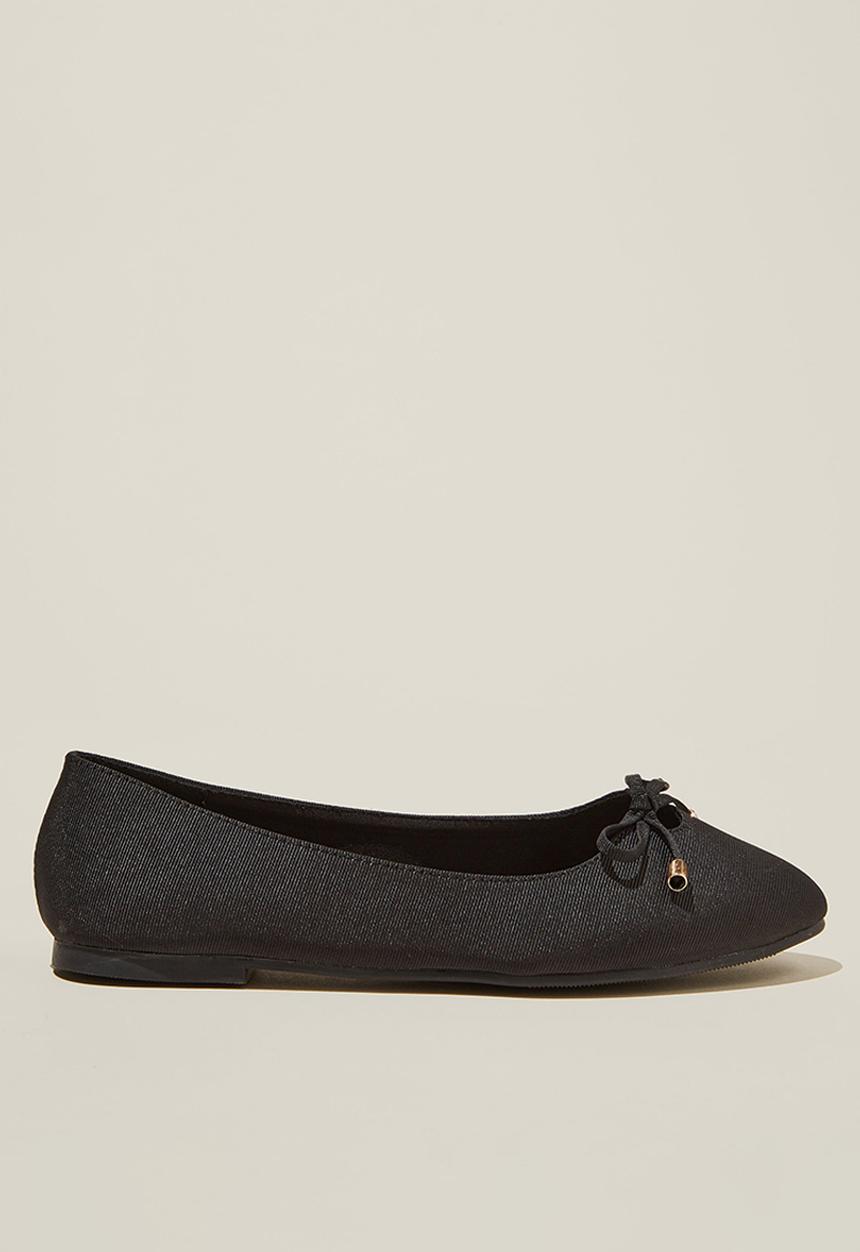 Cotton On - Mia bow ballerina - black grosgrain